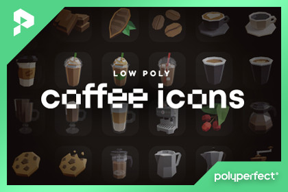 Low Poly Coffee Icons
