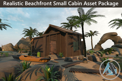 Realistic Beachfront Small Cabin Asset Package