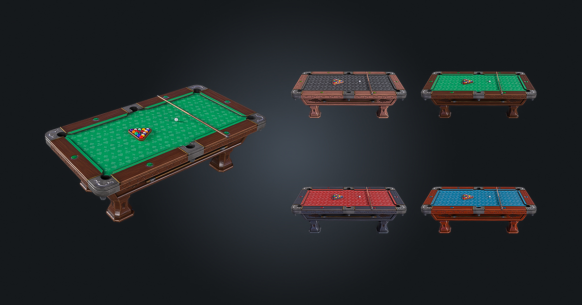 Pool Table Prop Map Pool Table V1 – Billiards | Game Ready PBR | Built-In & URP Compatible ...