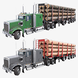 Truck 07 Log Trailer Collection URP HDRP Textures
