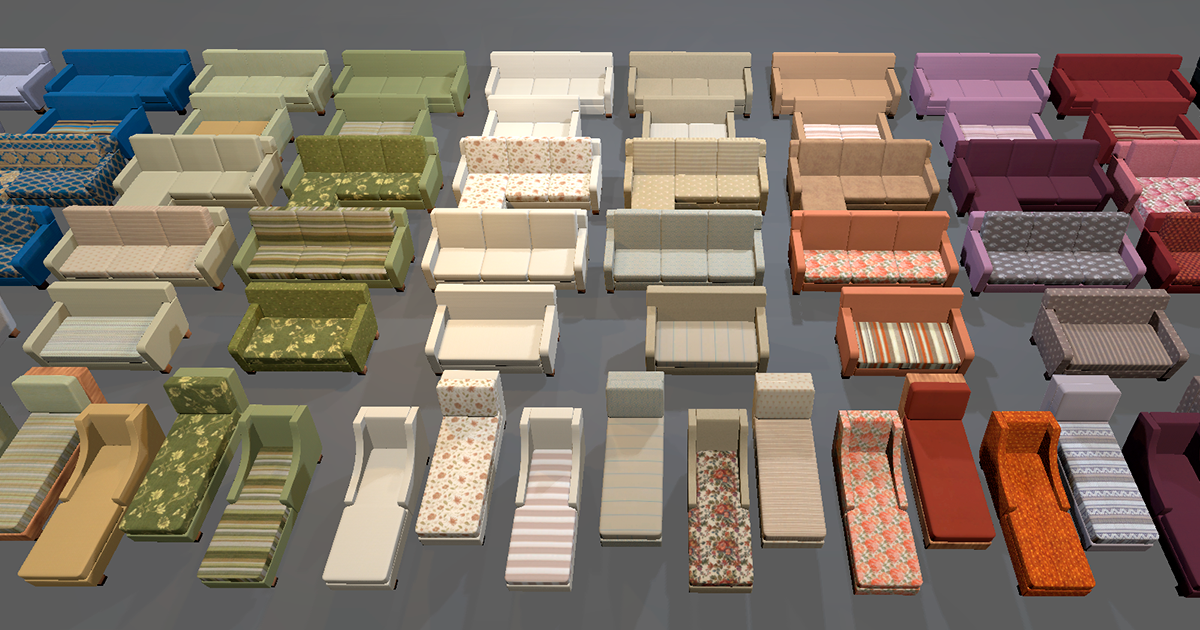 Unity Rendering Sofa Sofa Pack | 3D Interior | Unity Asset Store