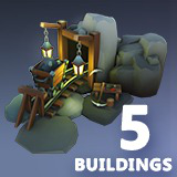 Stylized Village Resource Buildings