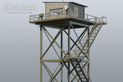 Low Poly Guard Tower 04