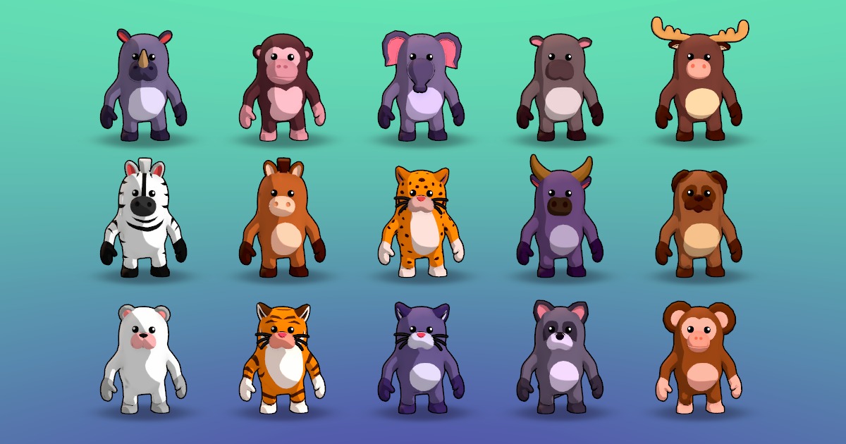 Capusle Character Unity V2 Capsule Humanoid Animal Characters V2: 15 Unique Humanoids, Matcap ...
