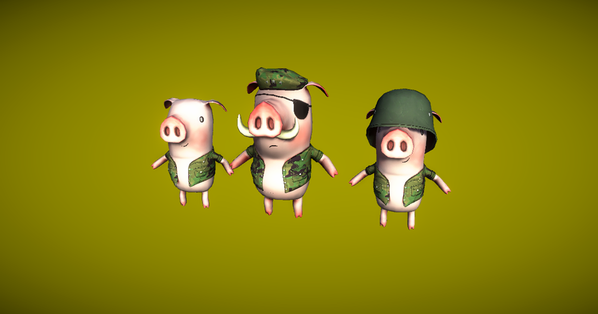 Pig Unity War Pigs | 3D 角色 | Unity Asset Store