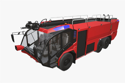 Airport Fire Truck 6x6 Red (381)