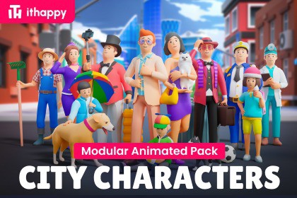 City Characters - Low Poly 3D Models Pack