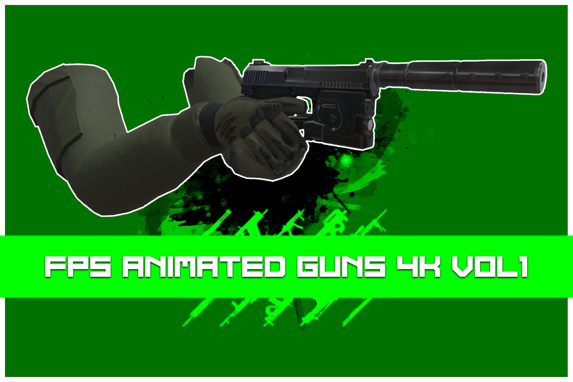 FPS Animated Guns 4K Vol 1 3D 动画 Unity Asset Store