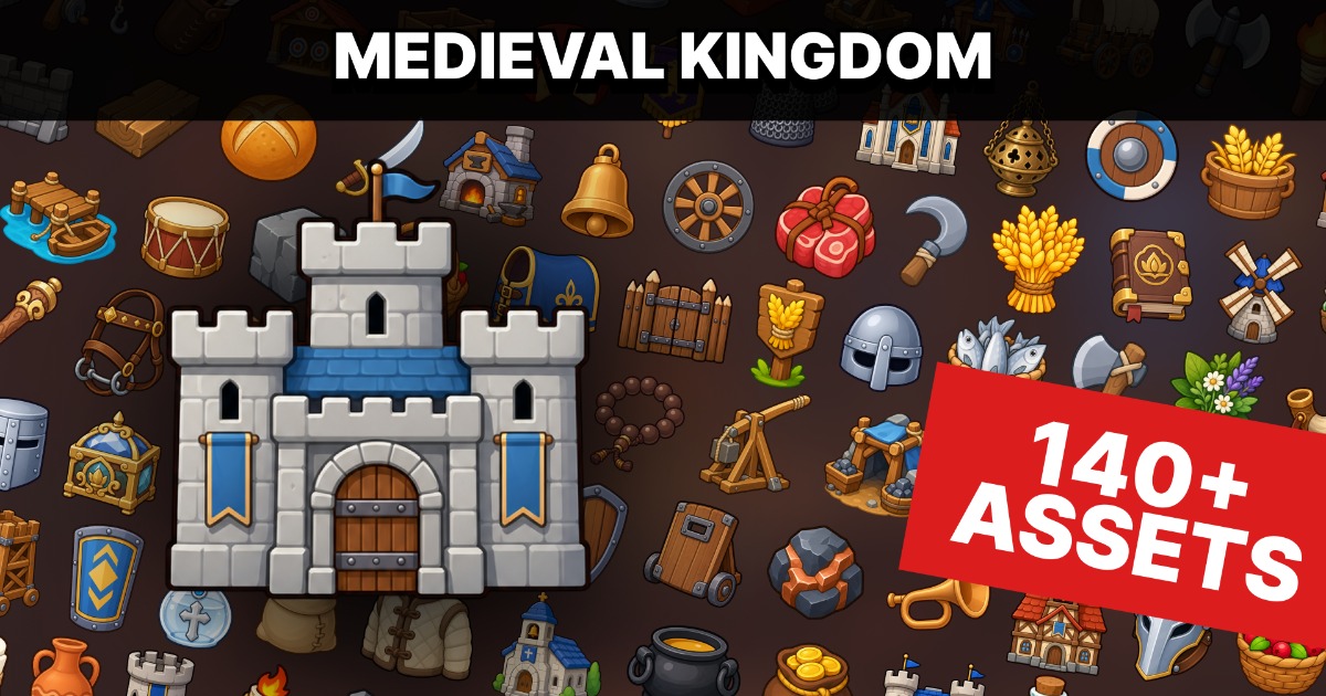 Unitiy Icon Medieval Kingdom Warfare Siege Buildings Resources Crafting Icons Pack ...
