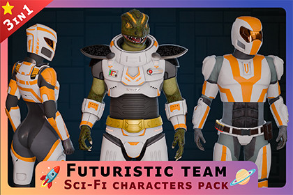 Futuristic team | Sci-Fi character pack