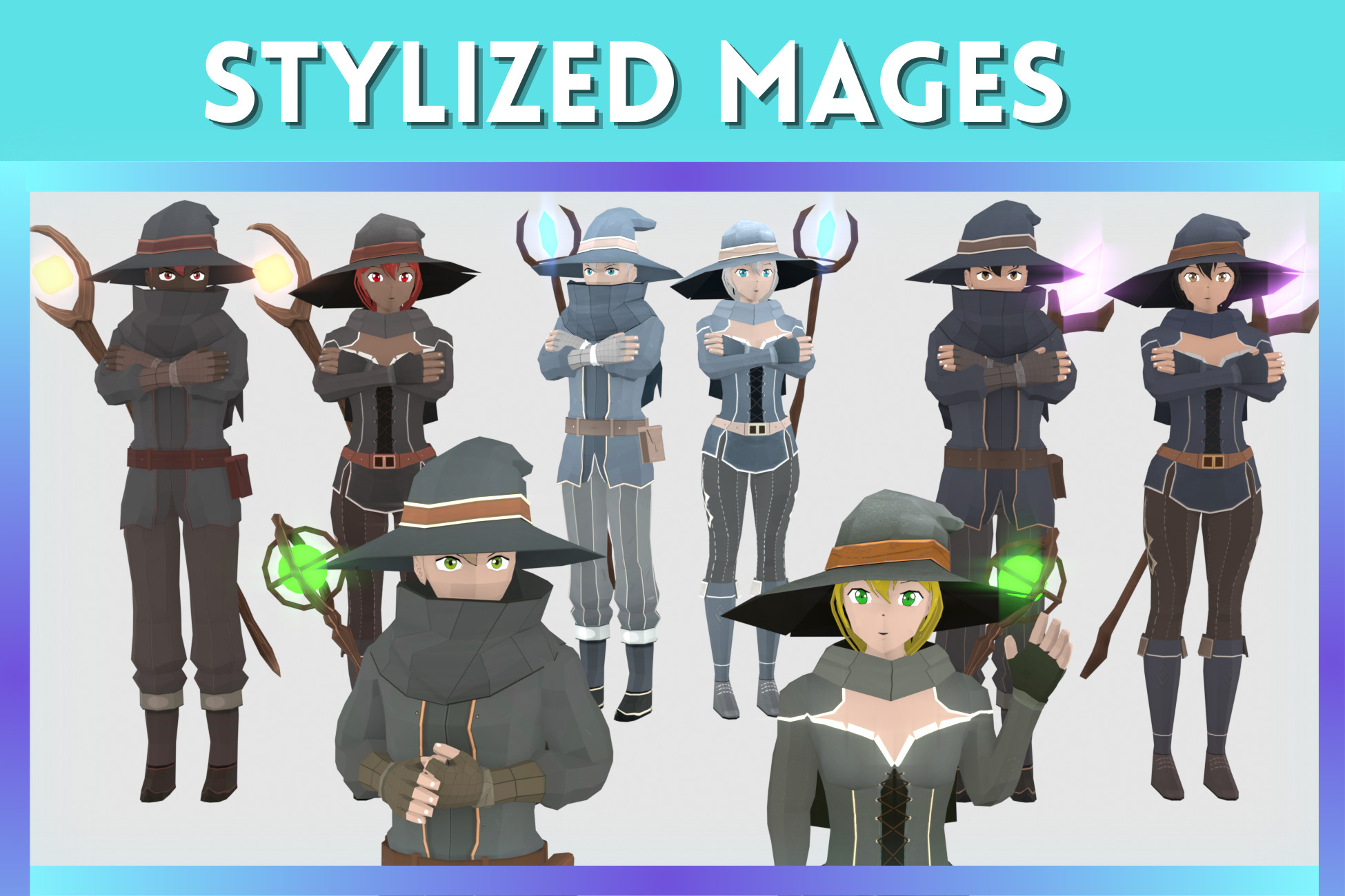 Stylized Mage Pack – Animated Characters (Male & Female)