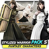 3 in 1 - Stylized Character Pack - Maid Mary - White Pigeon - Shield Guardian