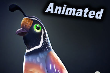 Low Poly Bird w Nest