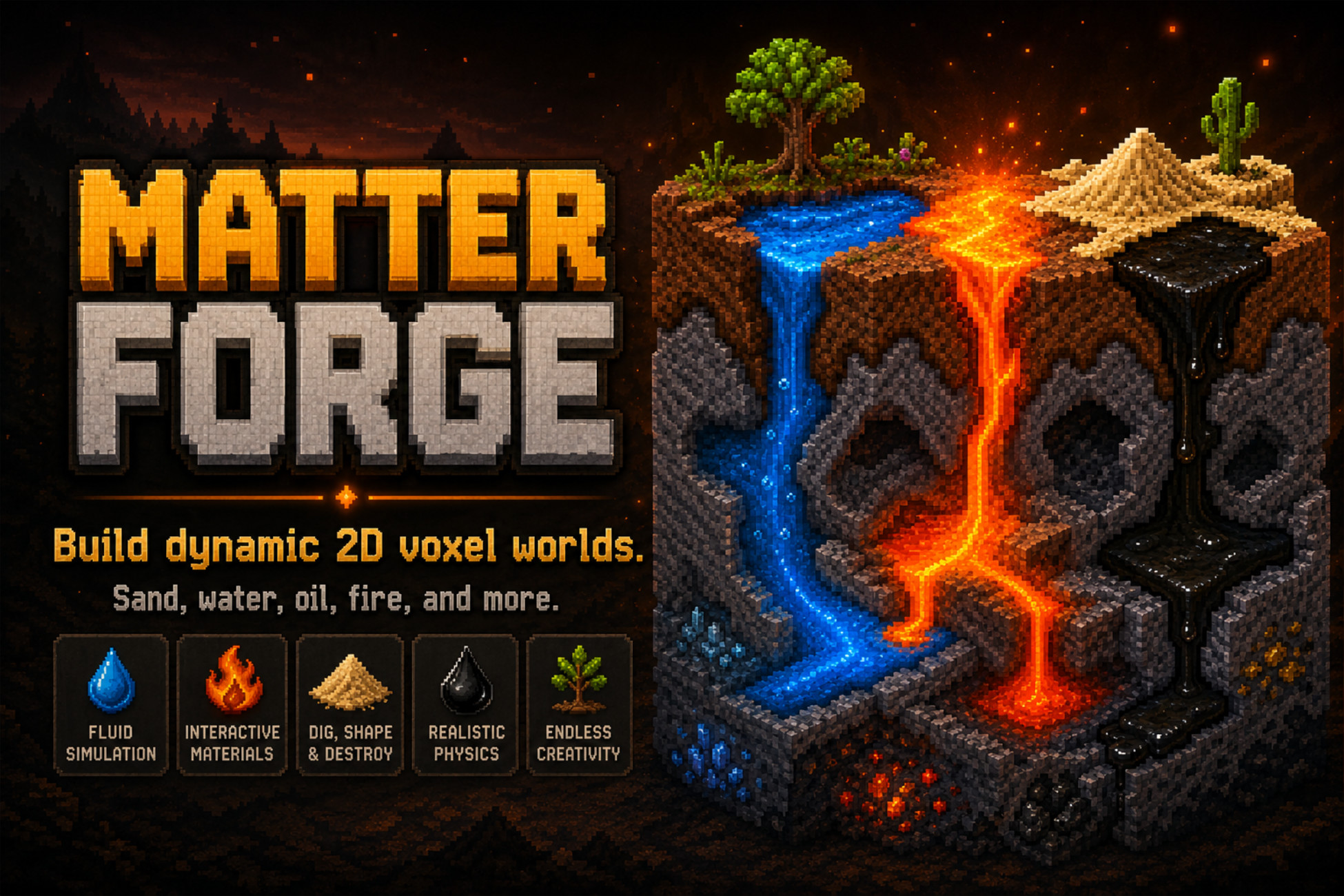 MatterForge — 2D Voxel Sandbox Engine