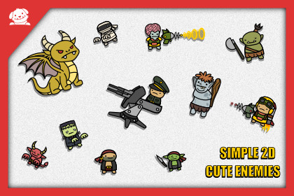 Simple Cute 2D Enemies & Bosses Pack
