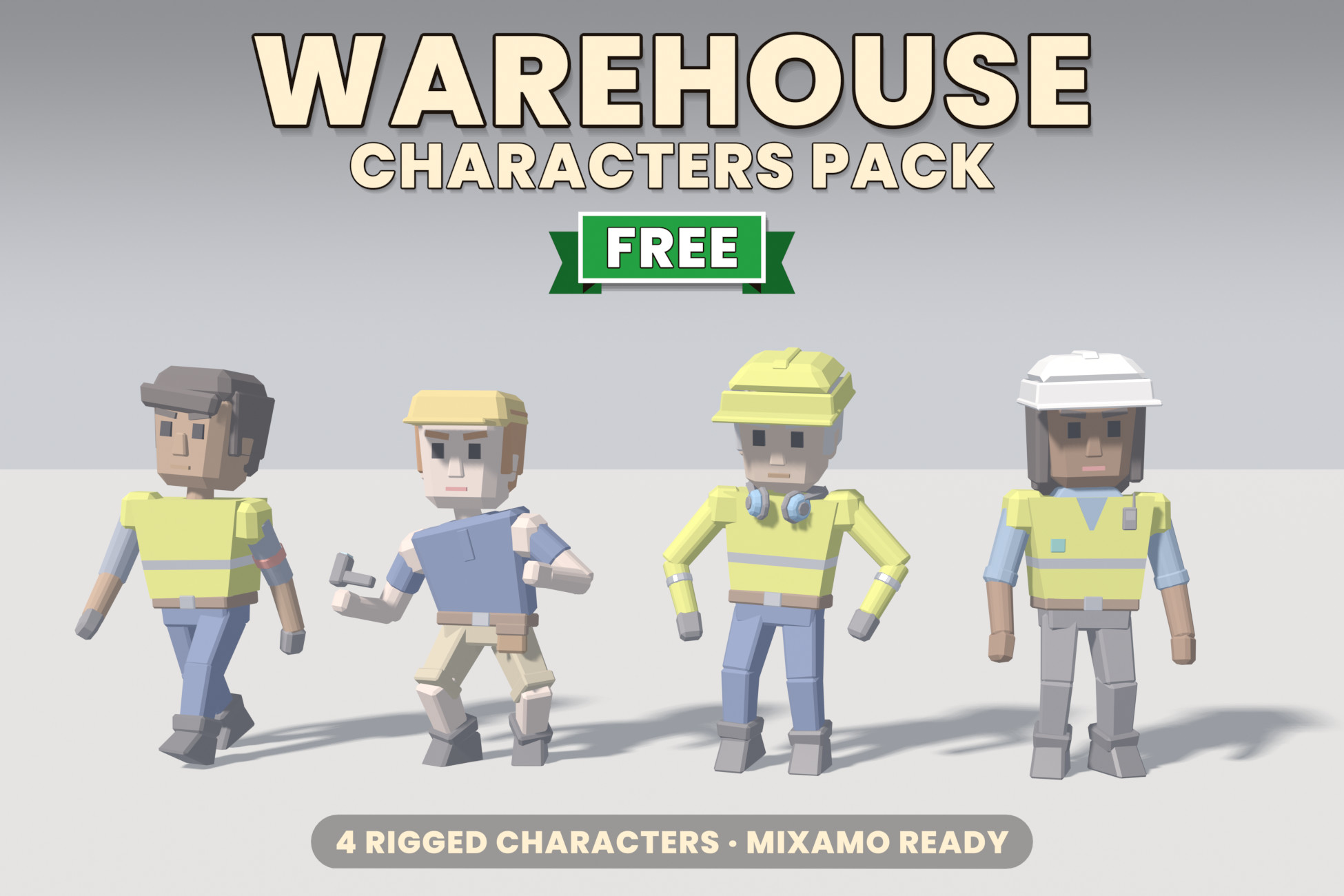 Free Warehouse Characters Pack Lite - Low-Poly Rigged Warehouse Cast ...