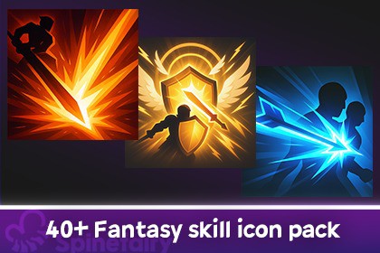40+ Fantasy skill icon pack