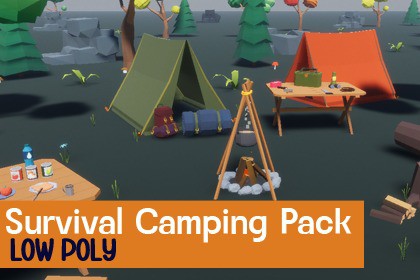 Low Poly Survival Camping Pack