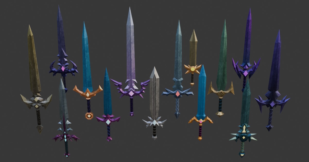 Unity Sword Lowpoly Fantasy Swords | 3D Weapons | Unity Asset Store