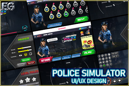 Police Simulator UI Kit – Police Game HUD & Law Enforcement UI