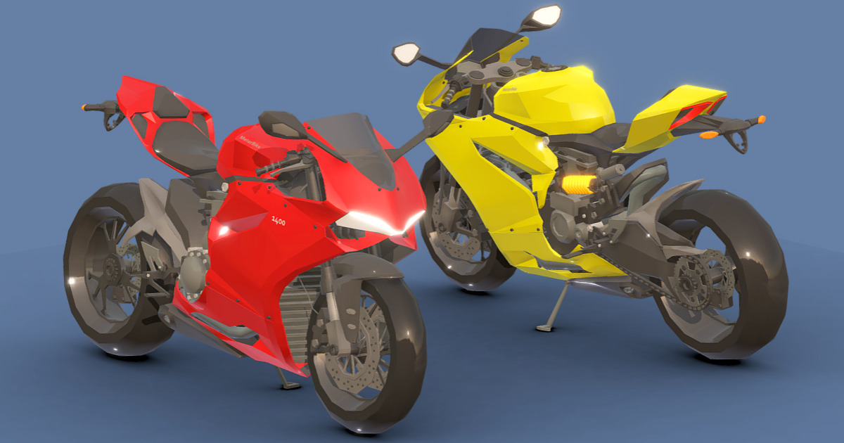 Low-Poly Motorcycle # 7 | 3D Land | Unity Asset Store