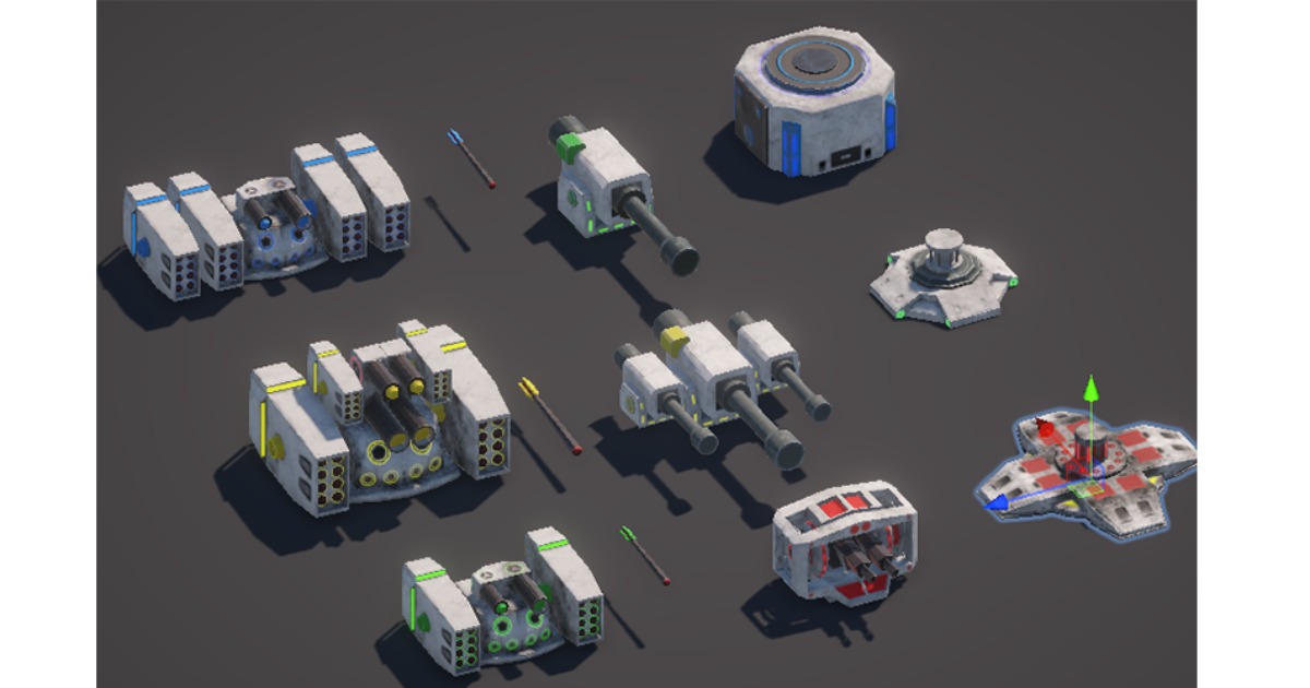 Unity 2d Block Turret Sci-Fi modular Turret pack | 3D Sci-Fi | Unity Asset Store