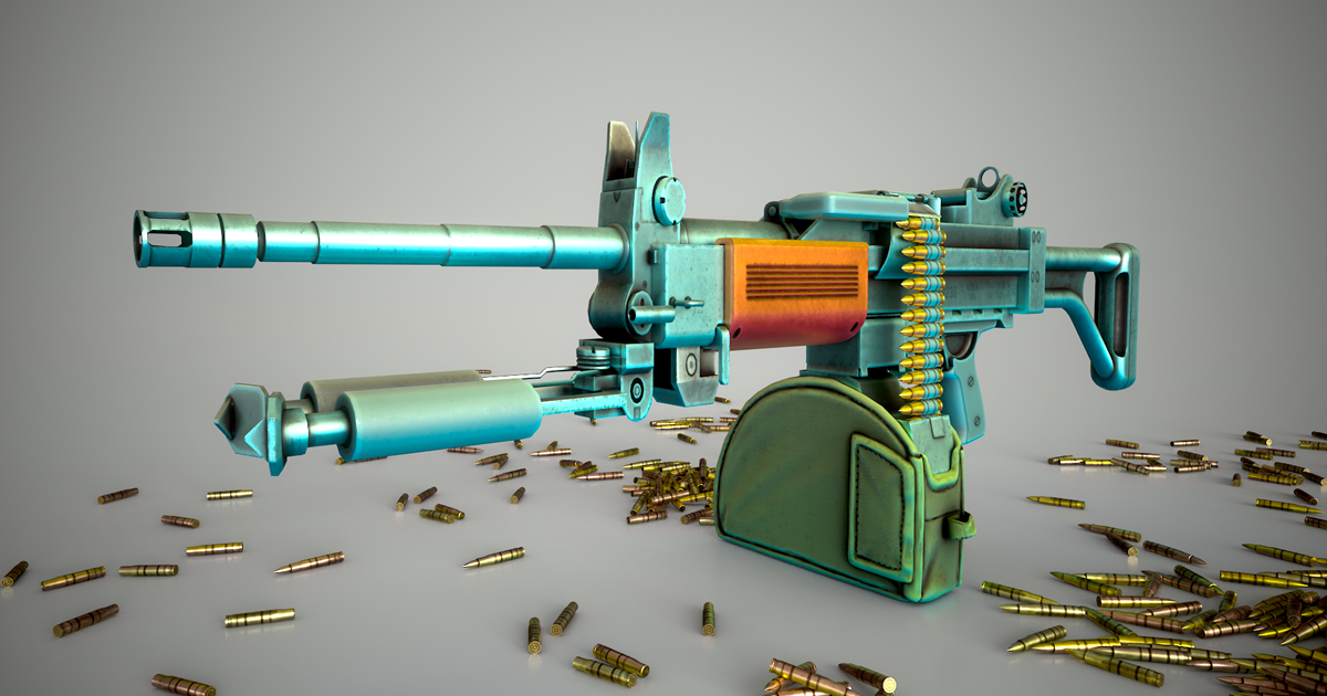 Funny Stylized Machine Gun | 3D Weapons | Unity Asset Store