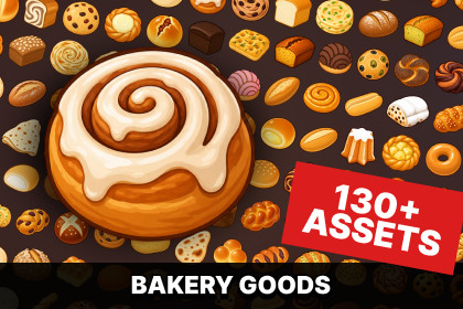 Bakery Bread Pastry Buns Artisan Baking Products Icons Pack
