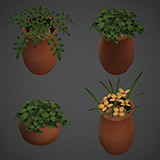 Stylized Plants in Pots