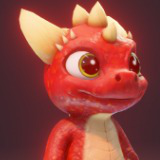 Cartoon Red Dinosaur 3D Model – Animated Character