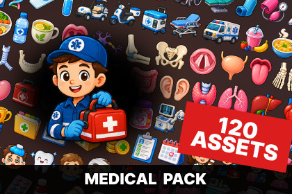 Medical Hospital Anatomy Healthcare Icons Pack Simulation Doctor Casual Games