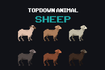 Sheep - Top Down Pixel Art Animal