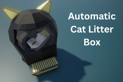 Automatic Cat Litter Box (Animated, Low Poly)