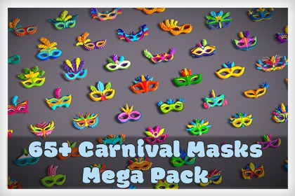 65+ Carnival Feather Mask Mega Pack - Kids Party Masks - Stylized Costume Masks