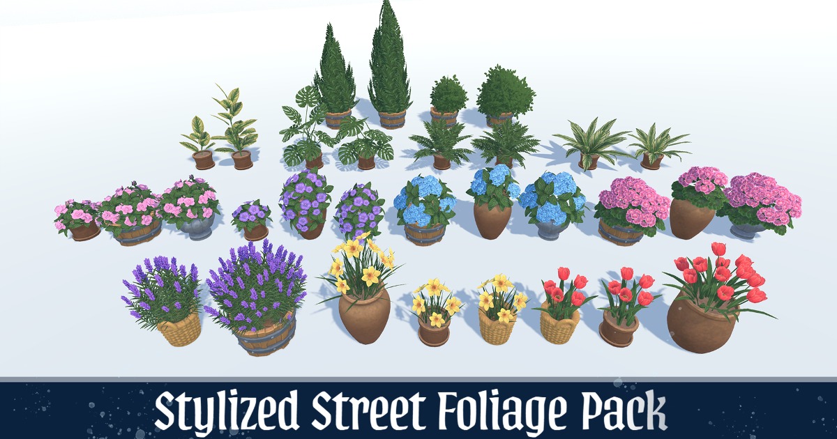 Stylized Street Plants Flowers Ivy Vines Pack | 3D Plants | Unity Asset ...