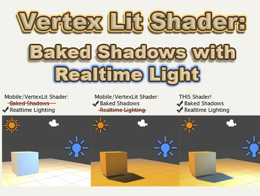 Vertex Lit Shader: Baked Shadows Realtime Light | VFX Shaders | Unity ...