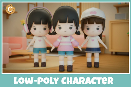 3D Low-Poly Modular Chibi Everyday Citizens