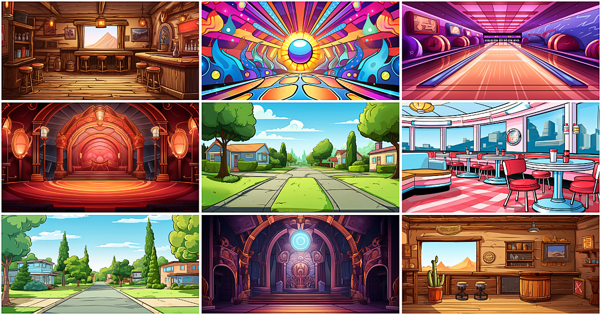 BACKGROUND - Cartoon Retro 1 | 2D Environments | Unity Asset Store