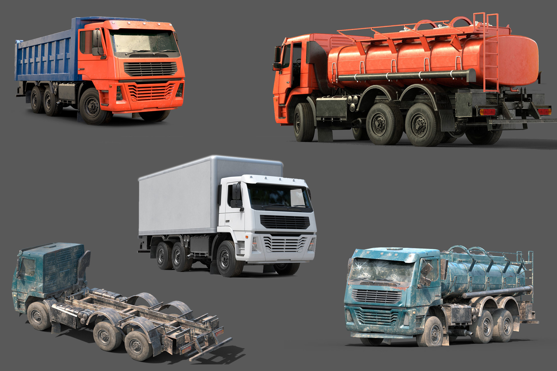 Realistic Truck Pack 3D Land Unity Asset Store