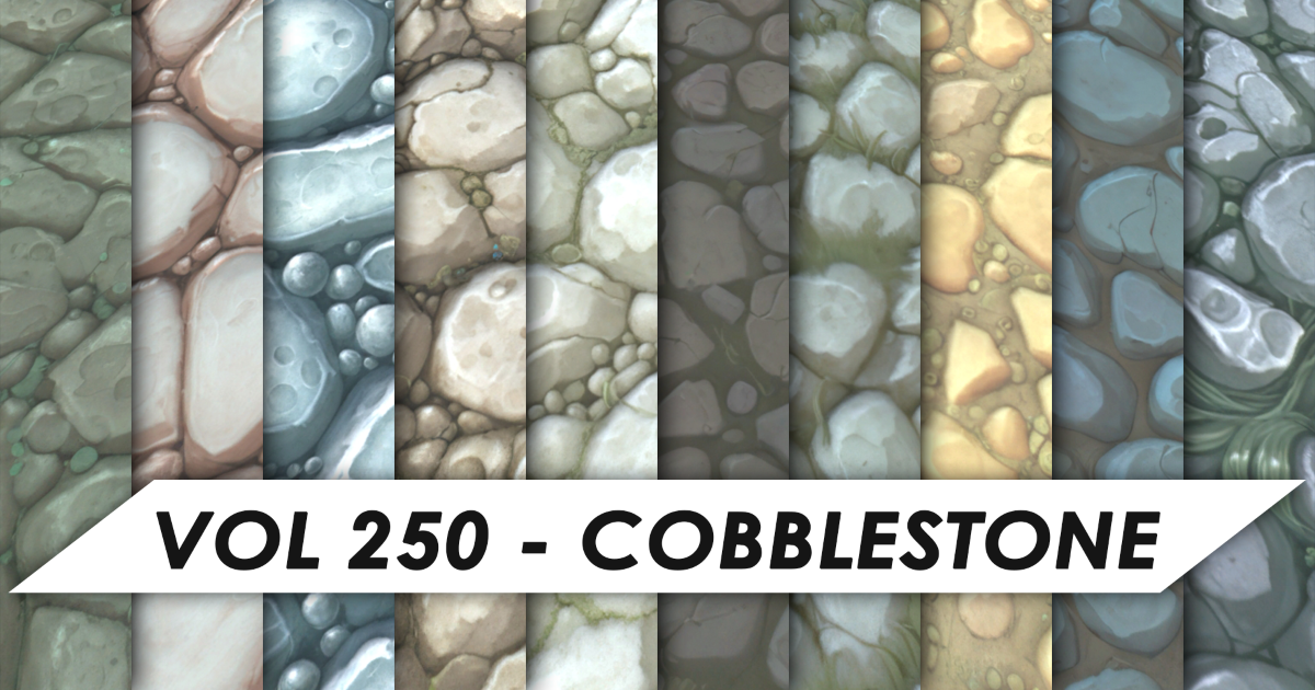 Stylized Textures - Vol 250 - Cobblestone | 2D Textures & Materials ...
