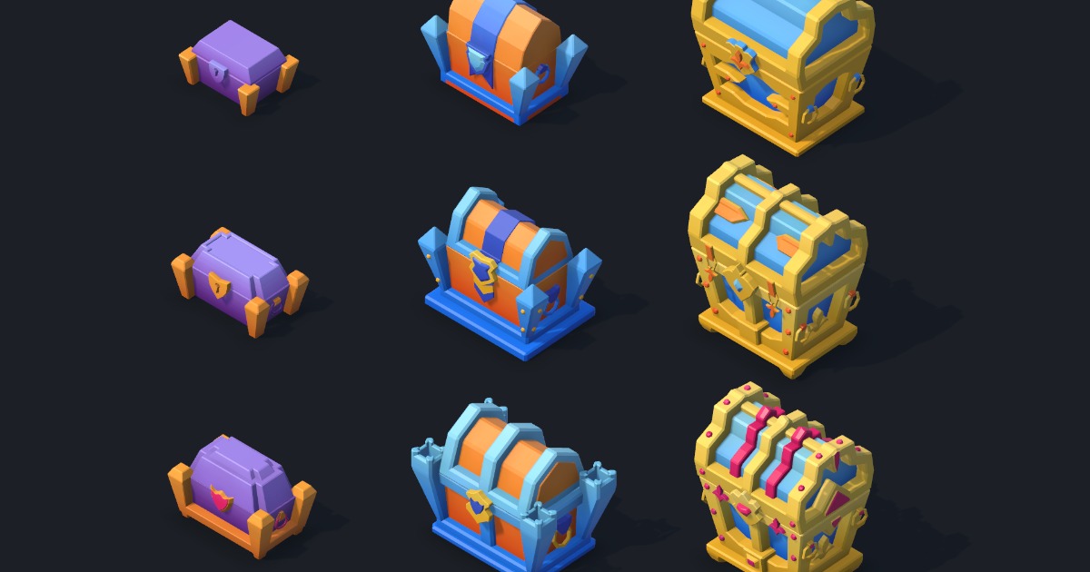 Cartoony Fantasy Lowpoly Chests Package URP | 3D Props | Unity Asset Store
