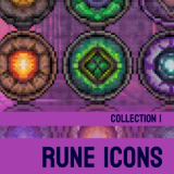 Rune Icons - Collection 1 - 2D Pixel Magic and Spell Resources Bundle