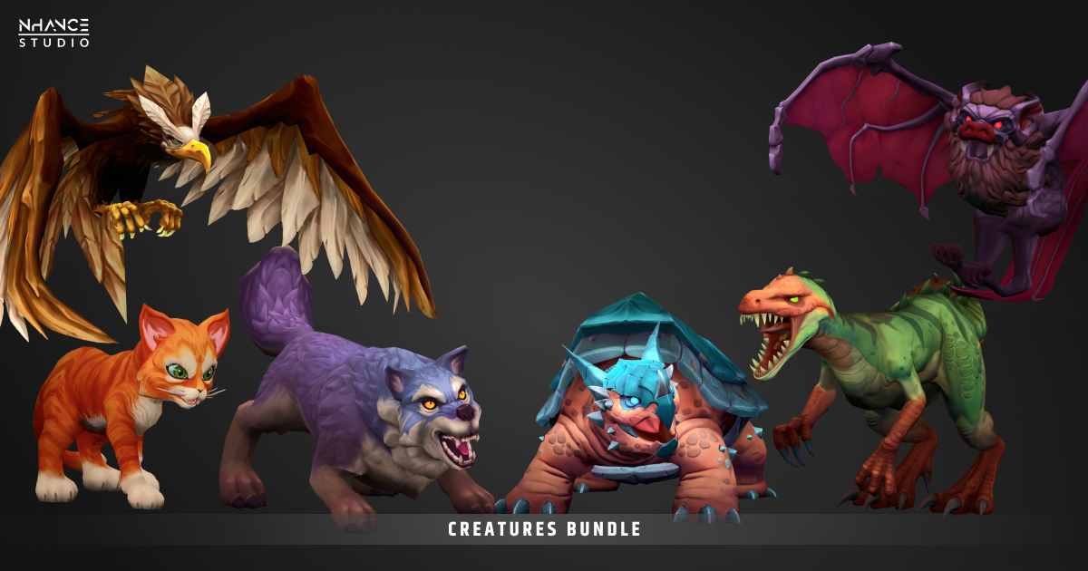 Unity Creatures Stylized Fantasy Creatures Bundle | 3D 角色 | Unity Asset Store