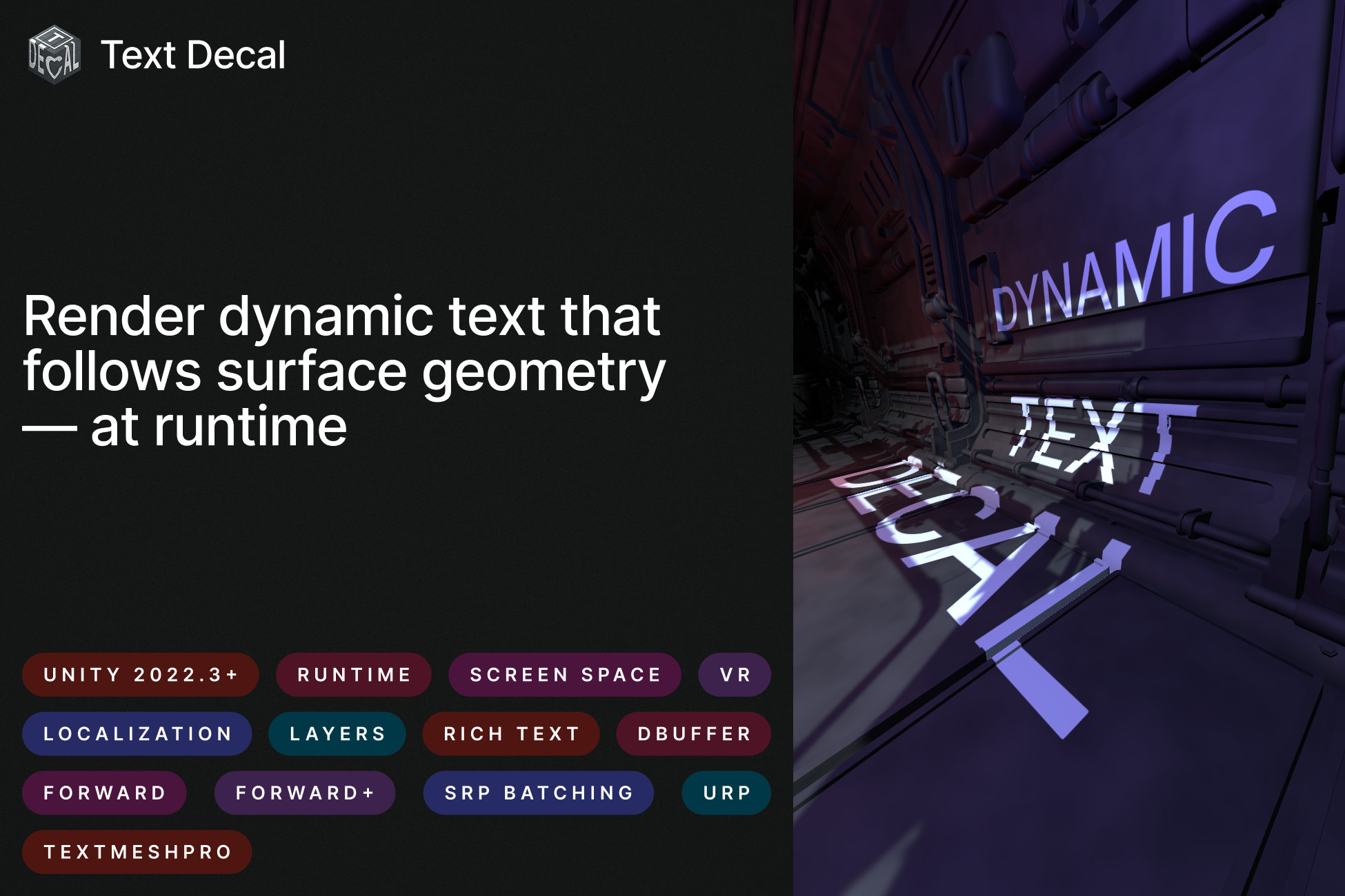 Text Decal: Dynamic, Surface-Aligned & Shaded