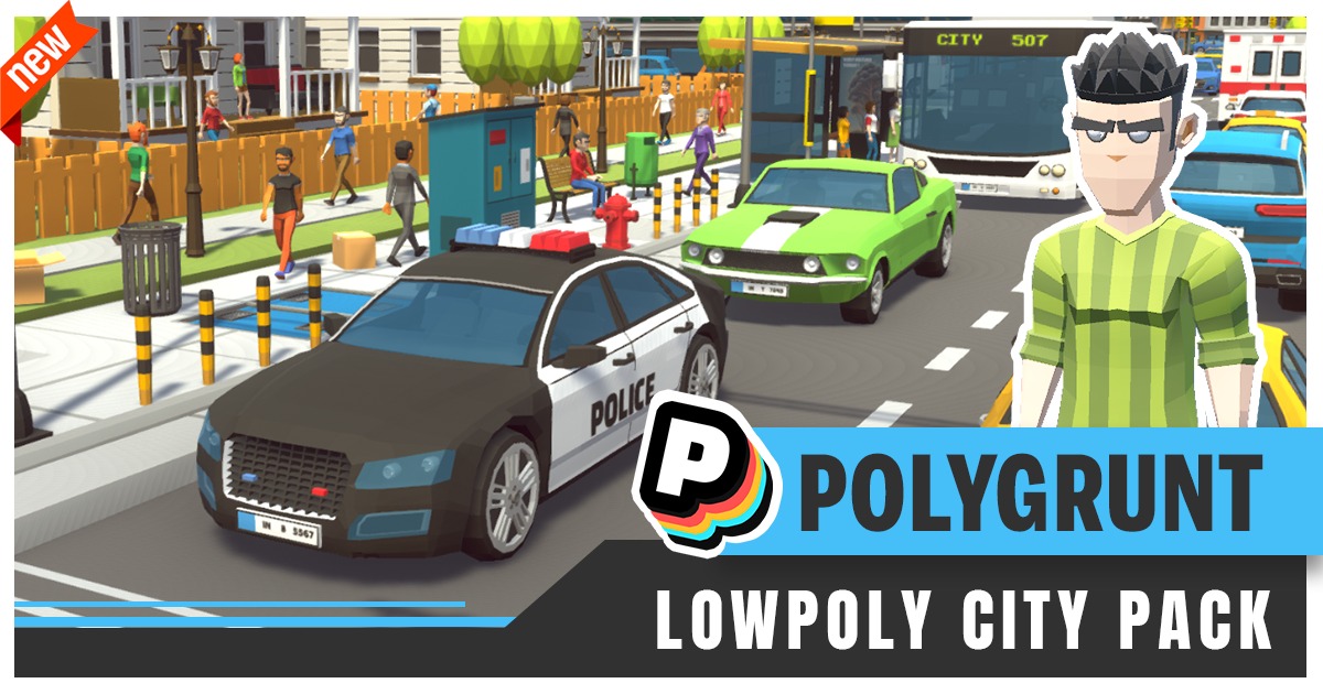 POLYGRUNT - Low Poly City Pack [3D Art] | 3D Urban | Unity Asset Store