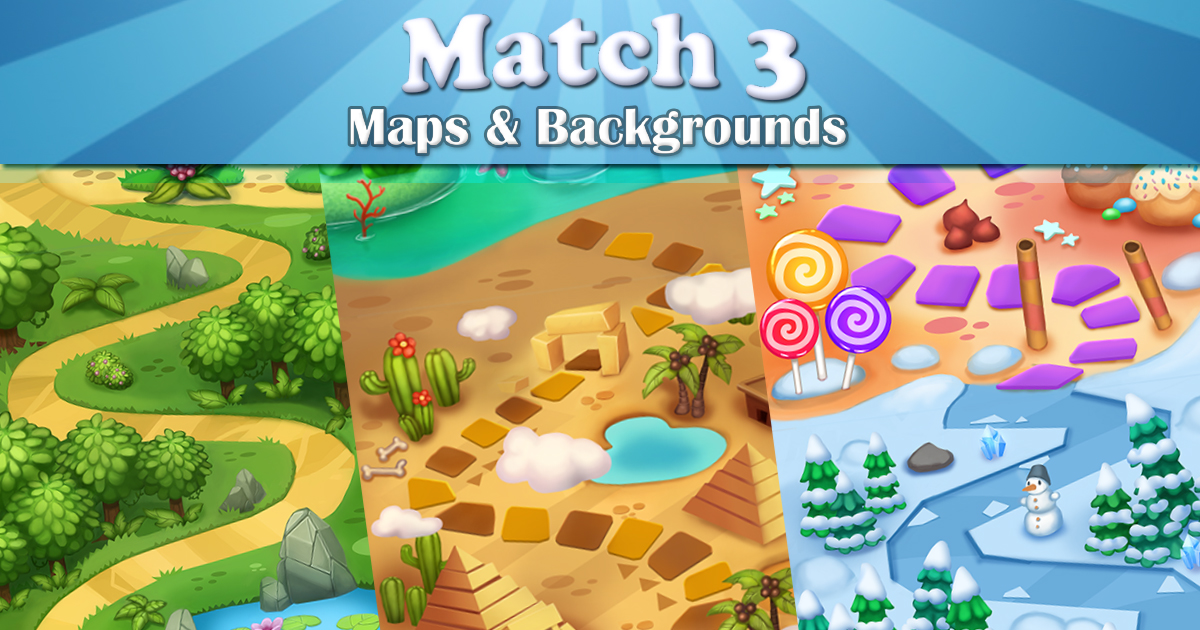 Matchmaker Map Match 3 - Maps and Backgrounds Pack | 2D Environments | Unity Asset Store