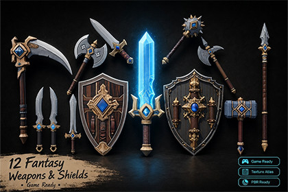 Fantasy Weapons & Shields Pack