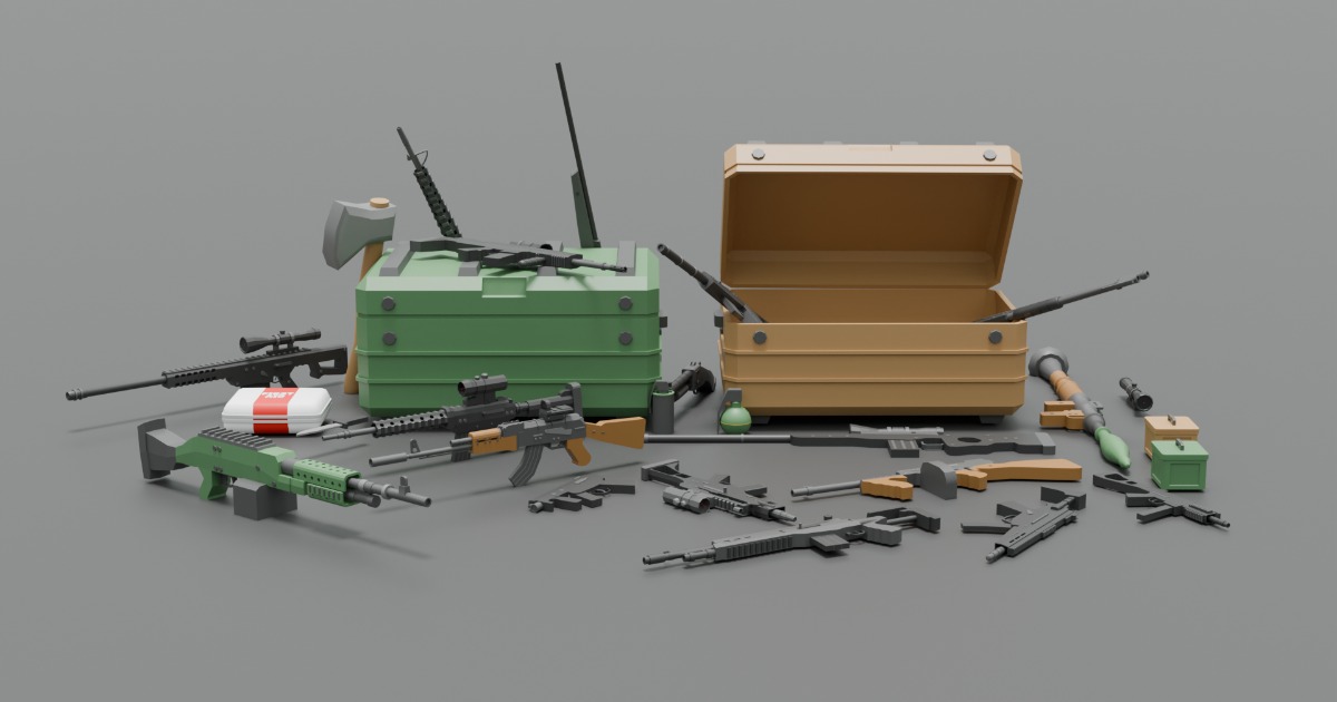 Low Poly Weapons With Fps Maps | 3D Guns | Unity Asset Store