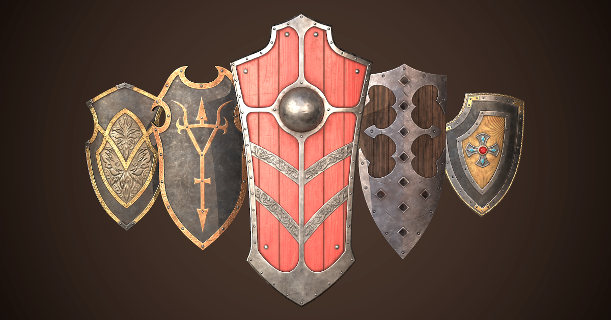 Knight Shield Collection | 3D Weapons | Unity Asset Store