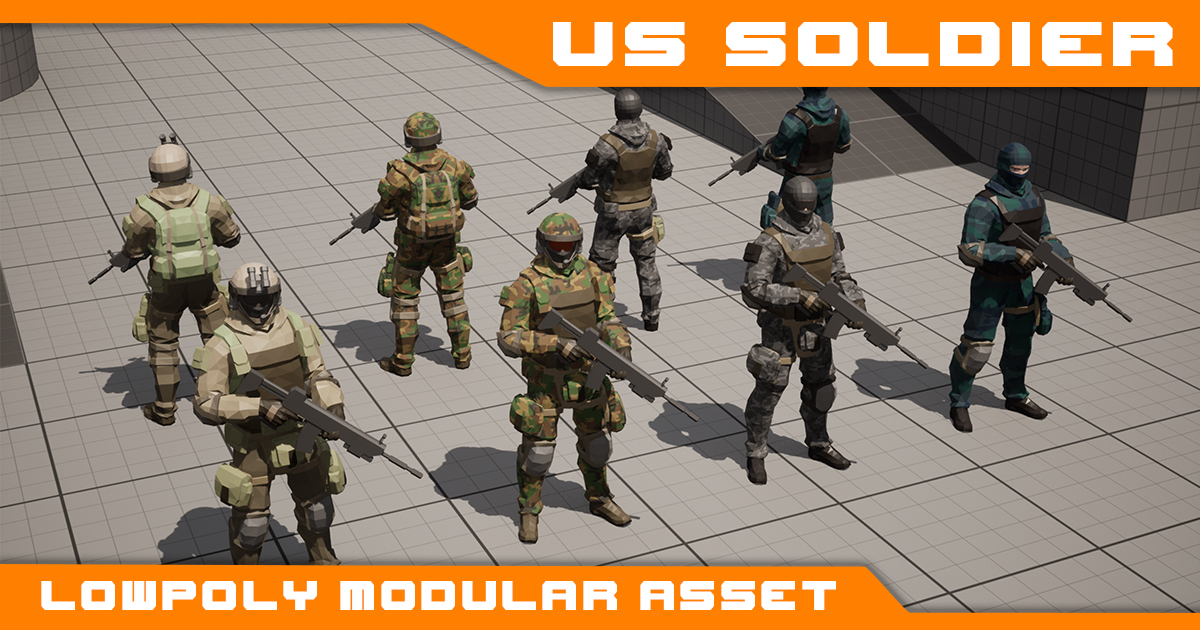US Soldier | Modular Low-Poly Military Character | 3D Characters ...